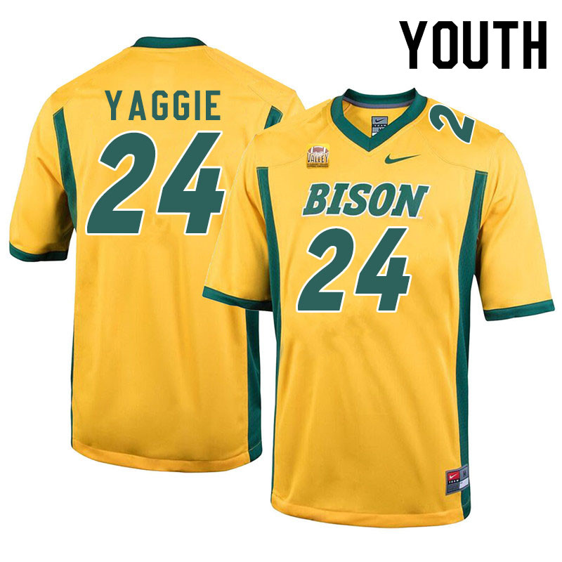Youth #24 Carson Yaggie North Dakota State Bison College Football Jerseys Sale-Yellow - Click Image to Close